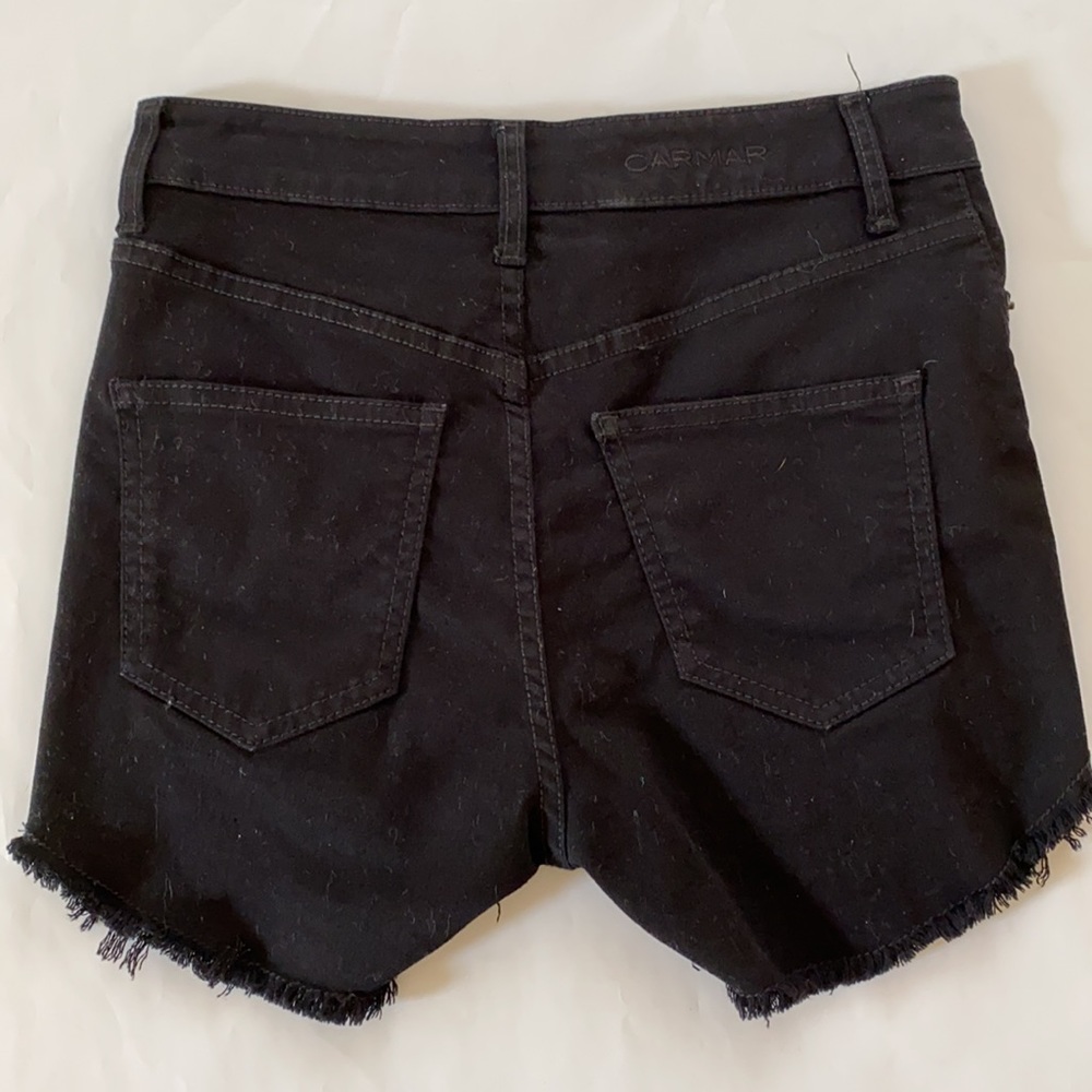 NWOT CARMAR Black Stretch Denim High Waist Shorts - Picture 3 of 9